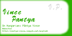 vince pantya business card